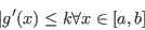 \begin{displaymath}\vert g'(x)\leq k \forall x\in [a,b]\end{displaymath}